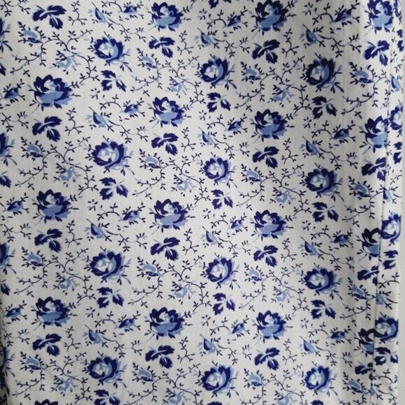 TABI | 100% Cotton Ditsy Floral Button Down Shirt White & Blue Sz 6 - Picture 8 of 12